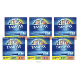 Tampax Pearl TriplePack Tampons Regular/Super/Super Plus Unscented 7.2Oz (Pack of 6)