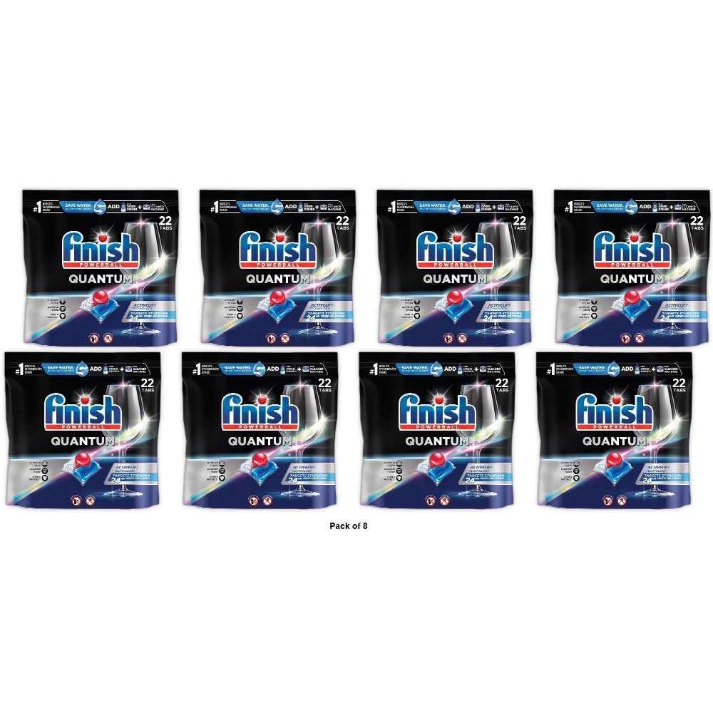 Finish Quantum Ultimate Clean And Shine Dishwasher Detergent Tablets 33.12oz (Pack of 8)