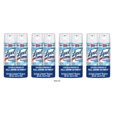 Lysol Crisp Linen Disinfectant Spray Pack Of 2 19Oz (Pack of 4)