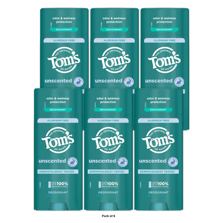 Tom?s of Maine Unscented Deodorant 3.25 oz (Pack of 12)