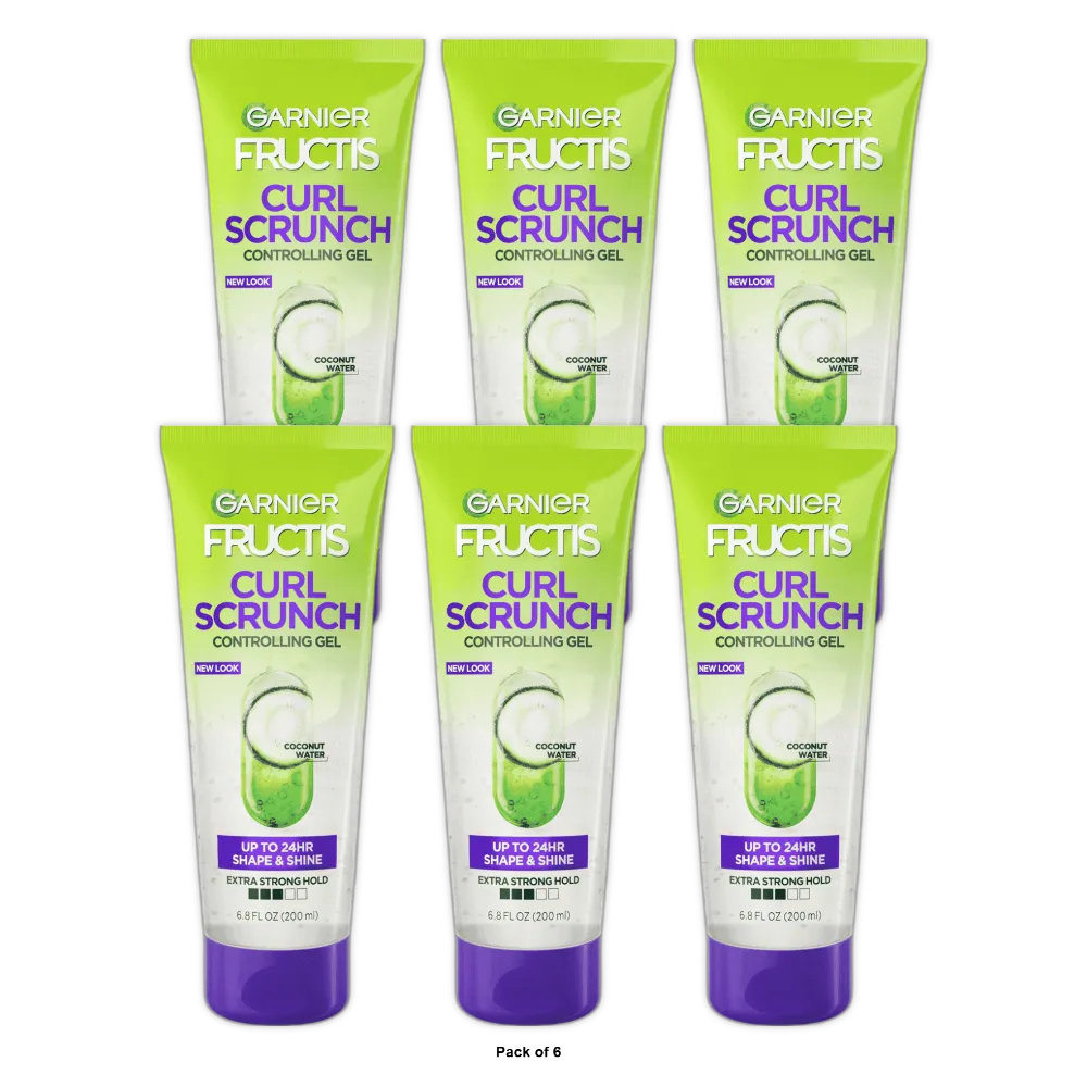 Garnier Fructis Style Curl Scrunch Gel Extra Strong6.8Oz (Pack of 6)