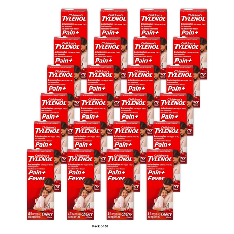 Tylenol Childrens Pain Reliever And Fever Reducer Cherry Flavor 4Oz (Pack of 36)
