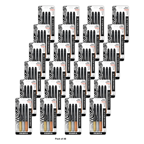 Zebra Metallic Brush Pen Set 0.64Oz (Pack of 48)