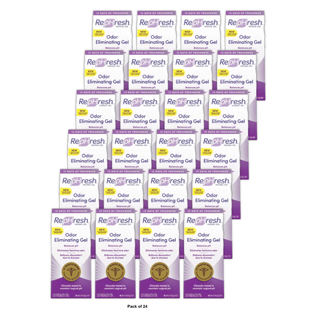 Rephresh Vaginal Personal Lubricant Odor Eliminating Gel 0.14Oz (Pack Of 24)
