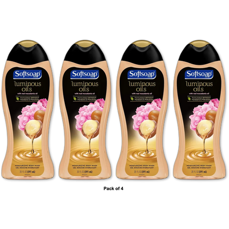 Softsoap Moisturizing Body Wash Macadamia Oil and Soft Peony 20Oz (Pack of 4)