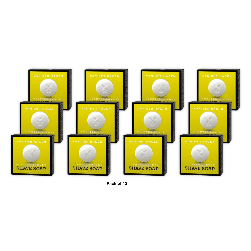 Van Der Hagen Mens Luxury Scented Shave Soap 3.5Oz (Pack of 12)