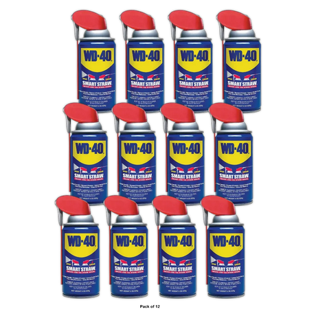 WD-40 Multi-Use Product Multi-Purpose Lubricant with Smart Straw Spray 8Oz (Pack of 12)