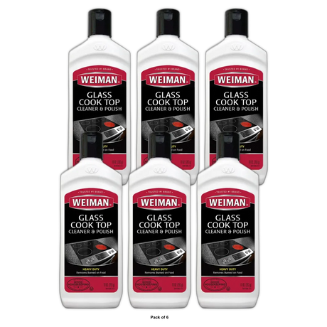 Weiman Glass Cook Top Heavy Duty Cleaner and Polish 10Oz (Pack of 6)