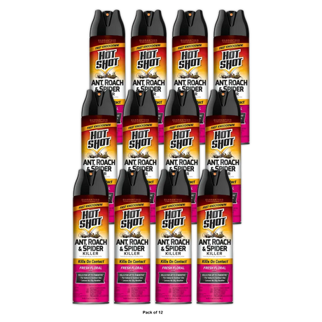 Hot Shot Ant & Roach Plus Germ Killer Fresh Floral Scent 17.5Oz (Pack of 12)