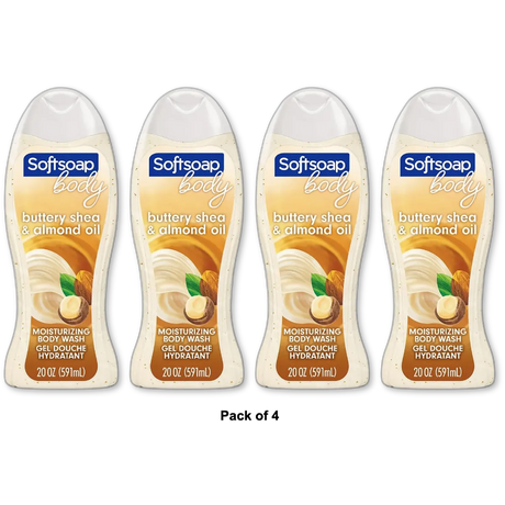 Softsoap Moisturizing Body Wash Shea And Almond Oil 20Oz (Pack of 4)
