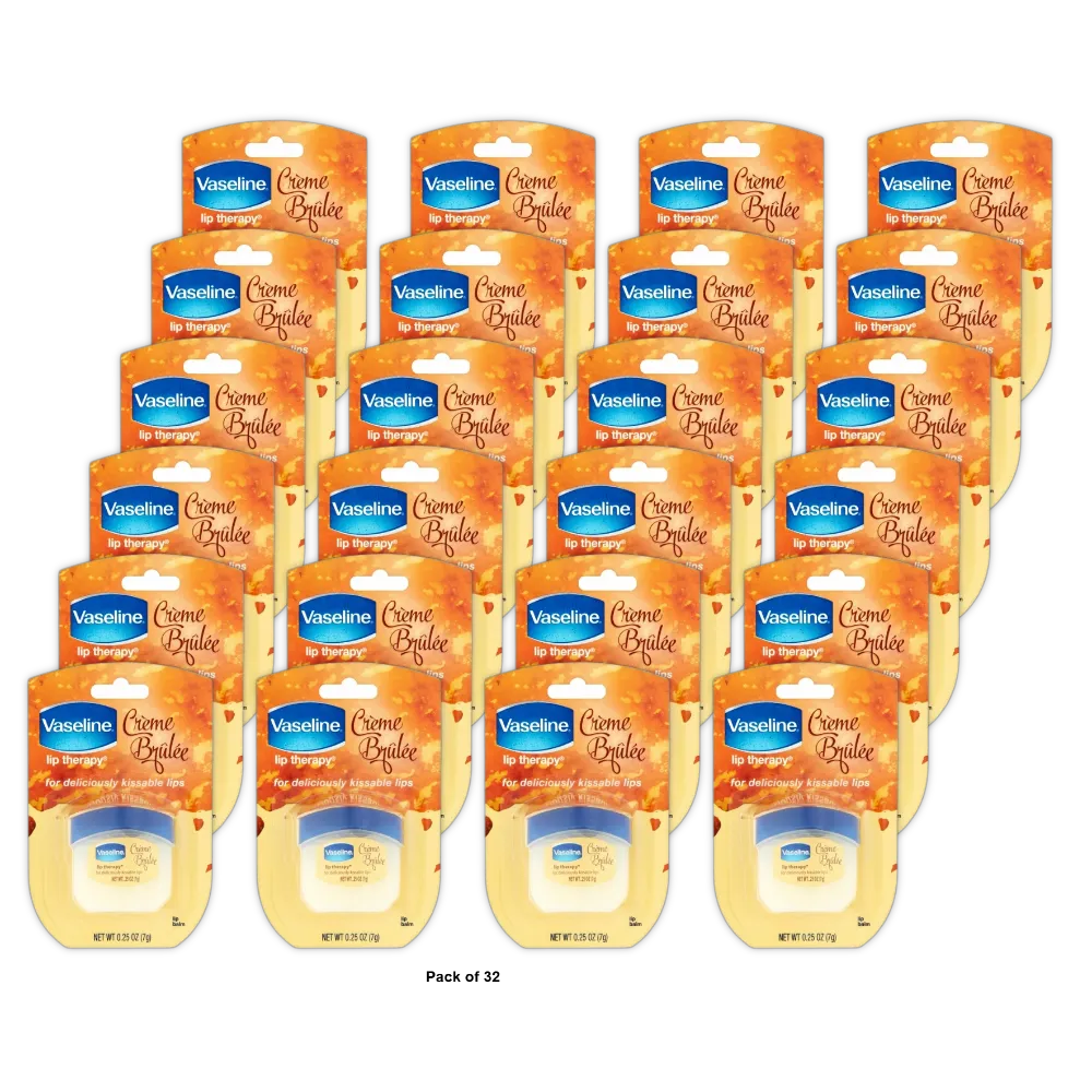 Vaseline Lip Therapy Creme Brulee Jar 0.25Oz (Pack Of 32)