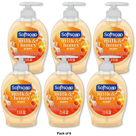 Softsoap Moisturizing Liquid Hand Soap Milk Protein and Honey 7.5Oz (Pack of 6)