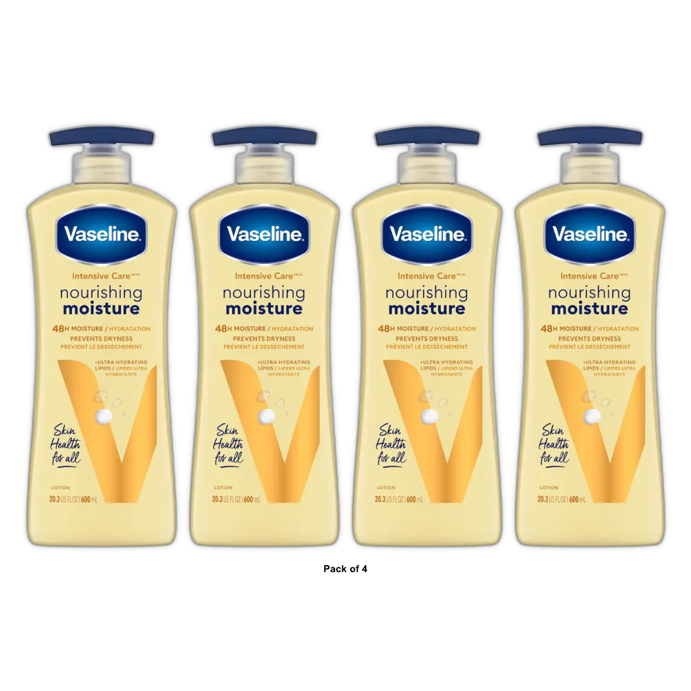 Vaseline Intensive Care Nourishing Moisture Body Lotion 20.3Oz (Pack of 4)