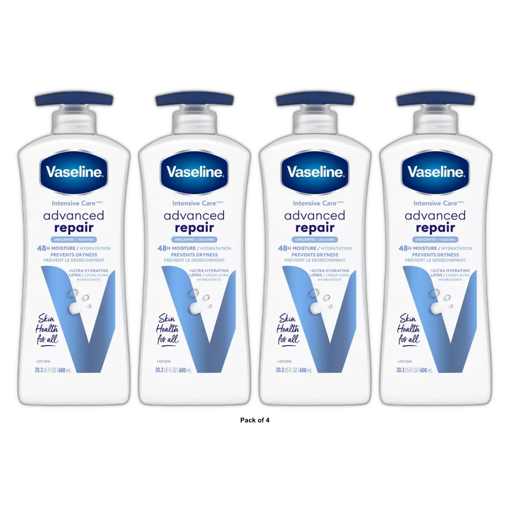Vaseline Intensive Care Advanced Repair Body Lotion Unscented 20.30Oz (Pack of 4)