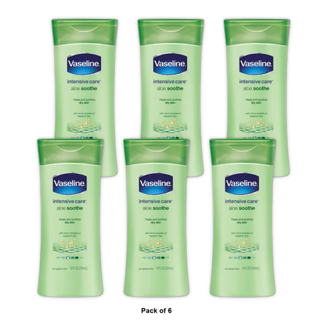 Vaseline Intensive Care Body Lotion Aloe Soothe 10Oz (Pack of 6)