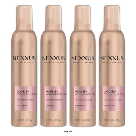 Nexxus Mousse Plus Volumizing Foam Styler Hair Light Hold 10.6Oz (Pack of 4)