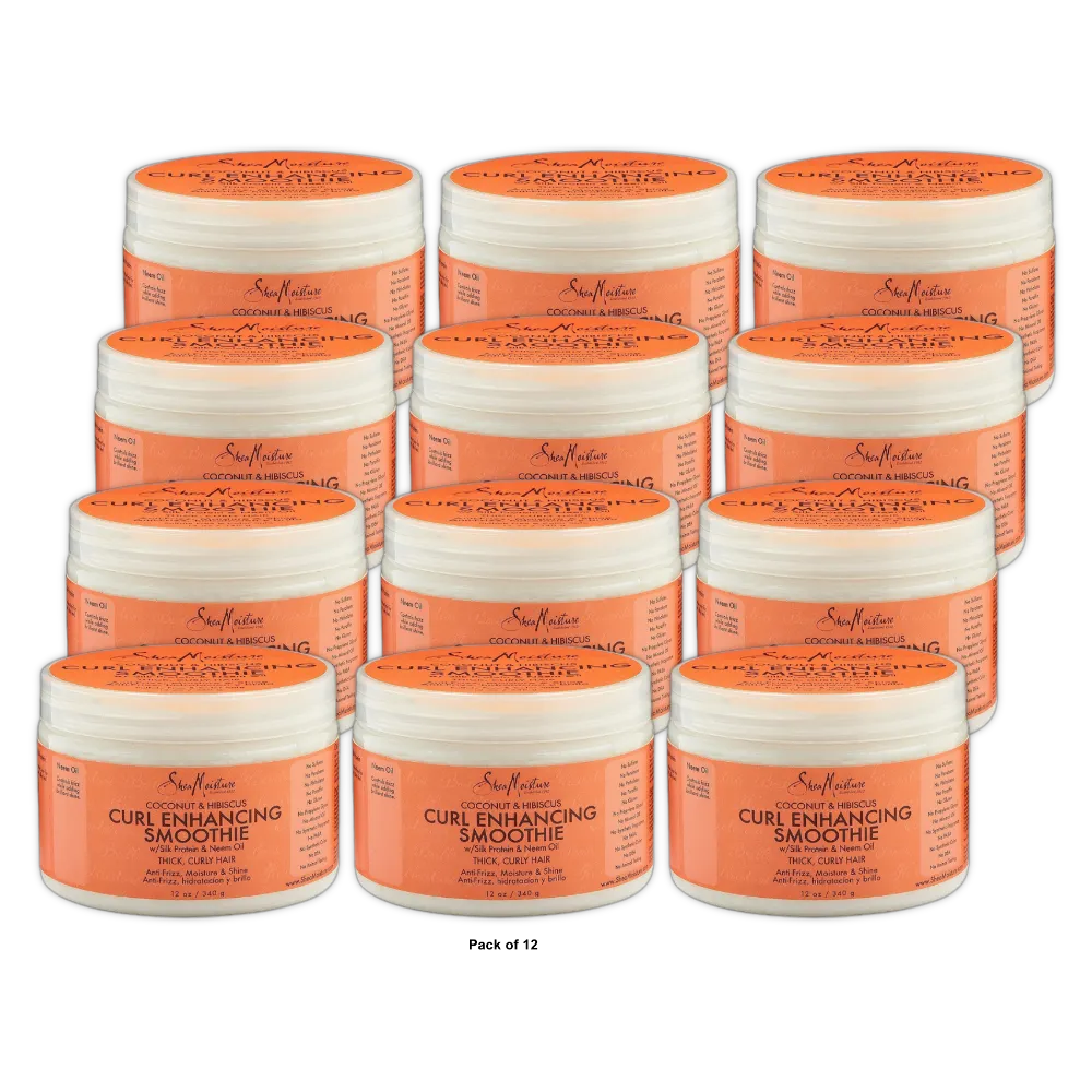 Shea Moisture Coconut And Hibiscus Curl Enhancing Smoothie For Thick and Curly Hair 12Oz (Pack of 12)