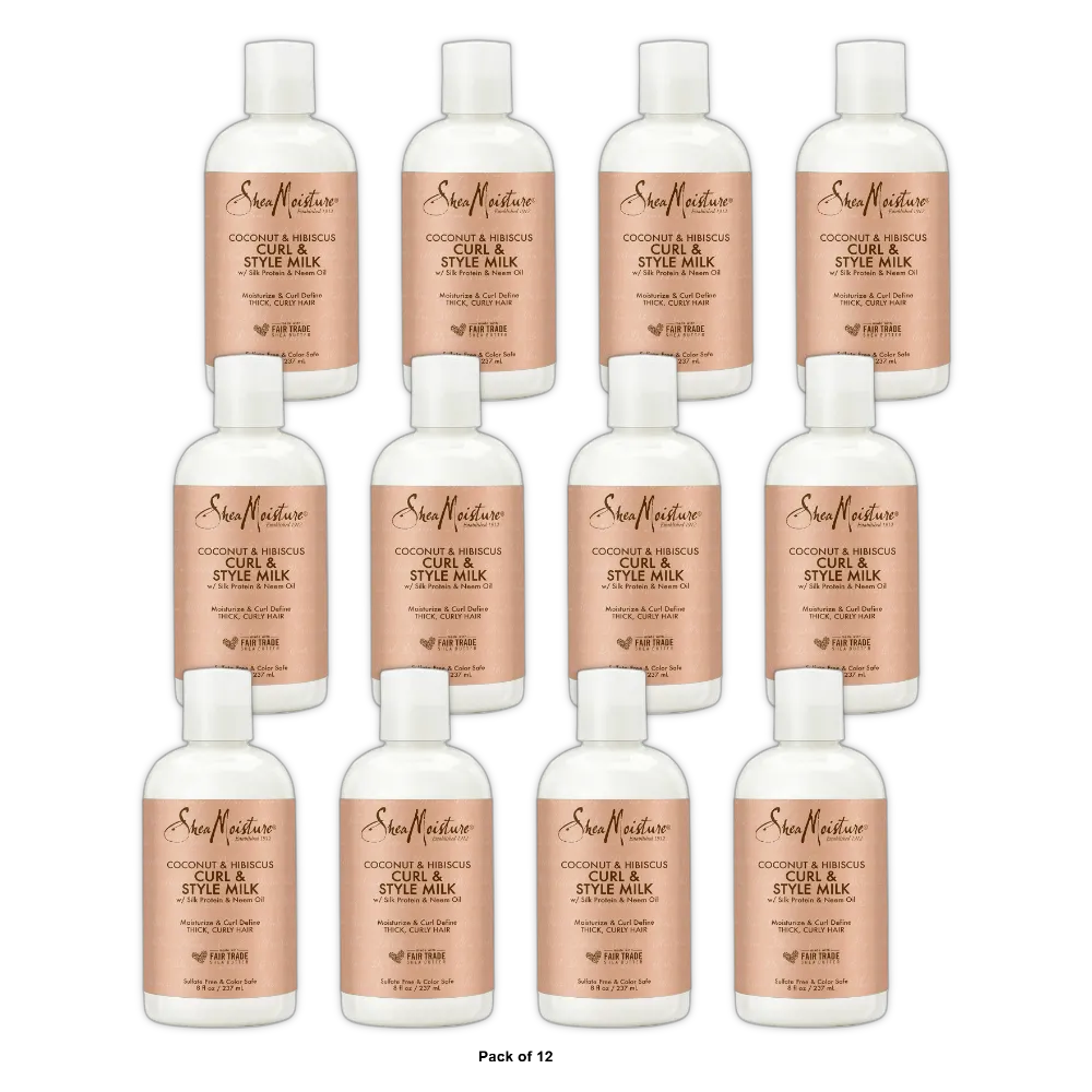 Shea Moisture Curl And Style Milk Nourishing Cream Coconut And Hibiscus8Oz (Pack of 12)