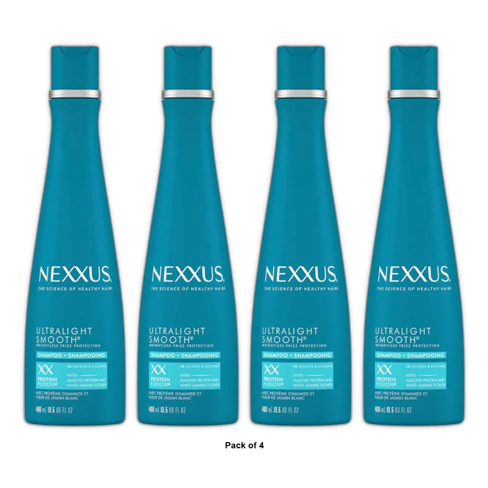 Nexxus Ultralight Smooth Sulfate Free Moisturizing Shampoo 13.5Oz (Pack of 4)