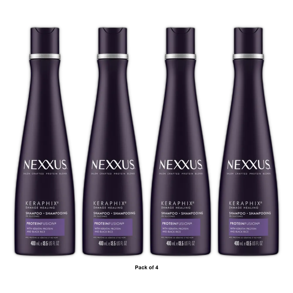 Nexxus Keraphix Shampoo for Damaged Hair 13.5Oz (Pack of 4)