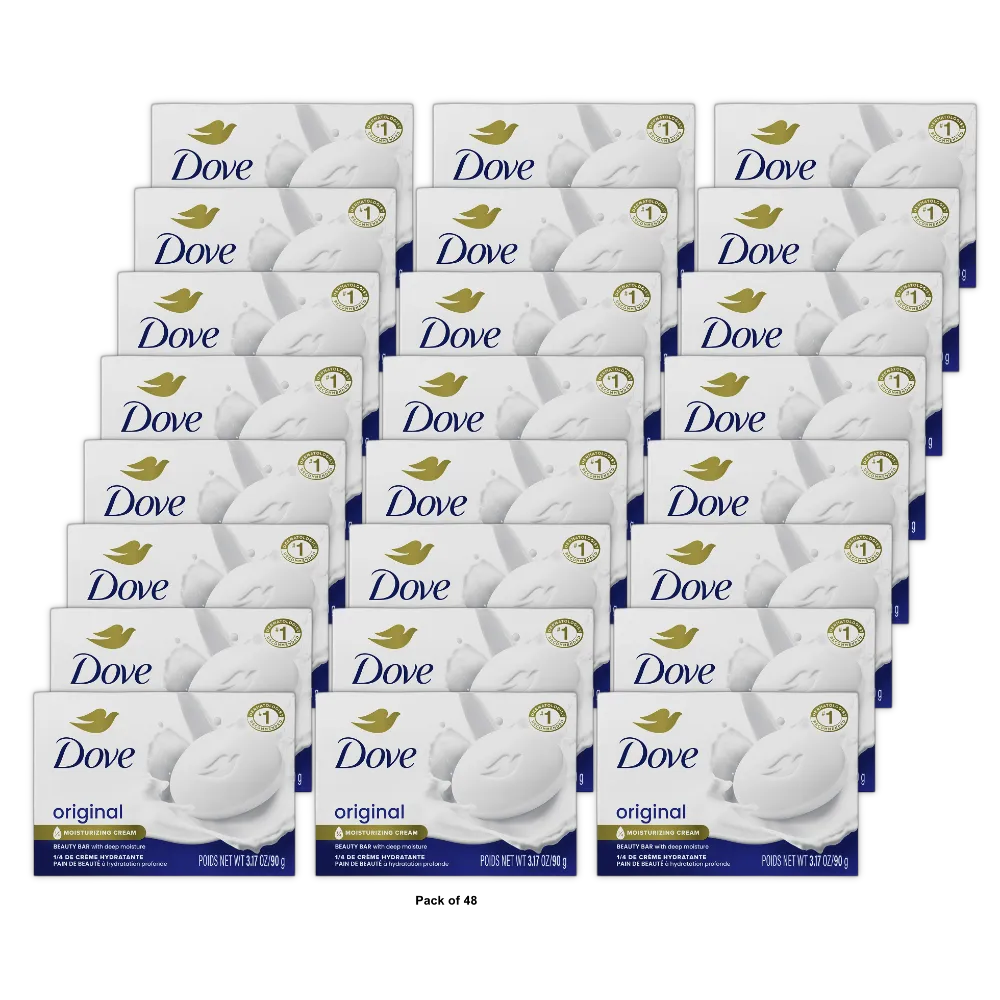 Dove White Moisturizing Lotion Beauty Bar 3.17Oz (Pack of 48)