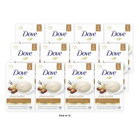 Dove Shea Butter Gentle Skin Bar Soap 6 Ea 3.75Oz (Pack of 12)