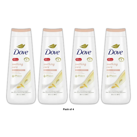 Dove Soothing Care Body Wash with Calendula Infused Oils 20Oz (Pack of 4)