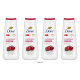 Dove Revitalizante Long Lasting Gentle Womens Body Wash Cherry and Chia Milk 20Oz (Pack of 4)