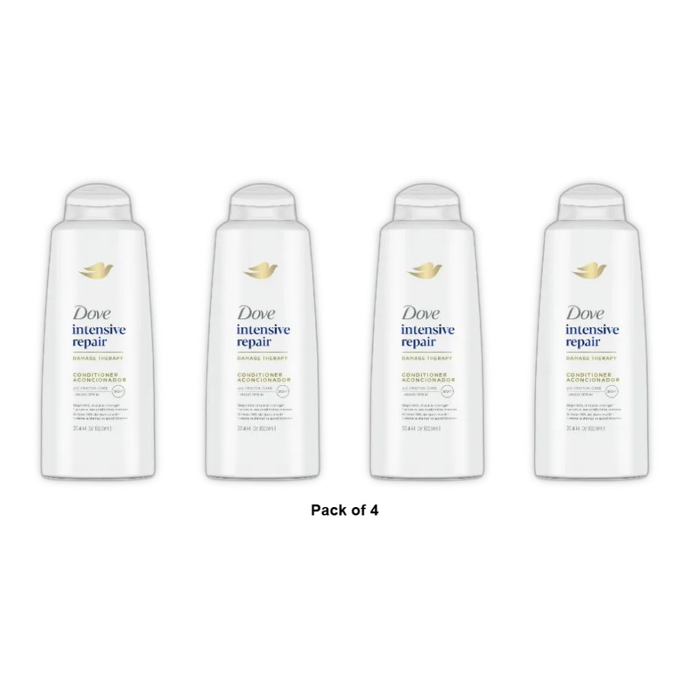 Dove Therapy Intense Damage Therapy Hair Conditioner For Accumulated Damage 20.4Oz (Pack of 4)