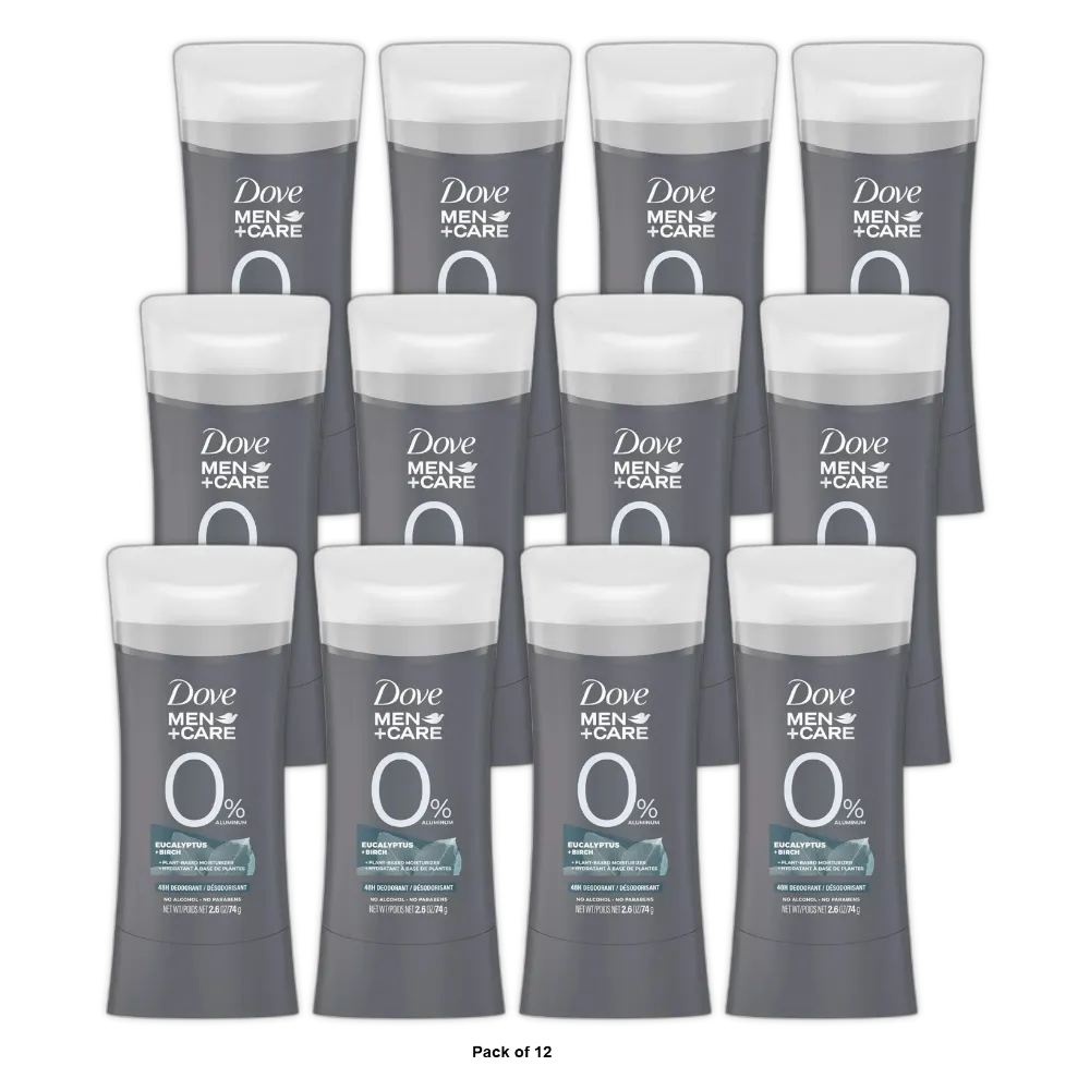 Dove Men Plus Care Aluminum Free Deodorant Eucalyptus And Birch 2.6Oz (Pack of 12)
