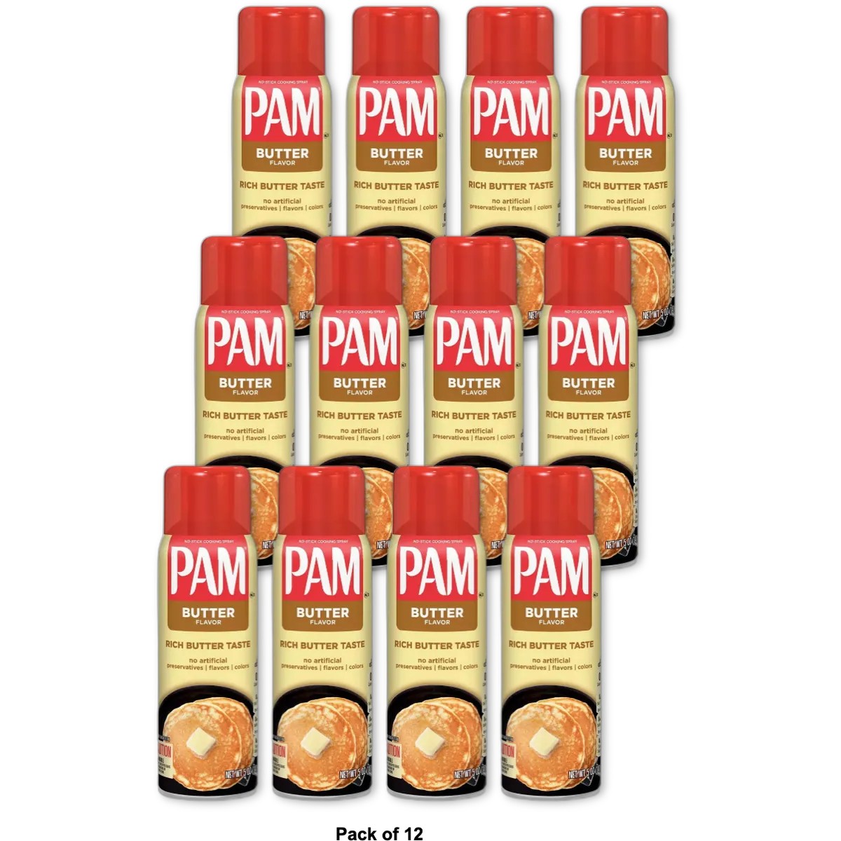 PAM Butter Flavor Canola Oil Spray 5Oz (Pack of 12)