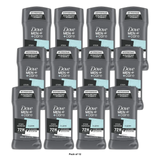 Dove Men Plus Care Stain Defense Antiperspirant Deodorant Stick Clean 2.7Oz (Pack of 12)
