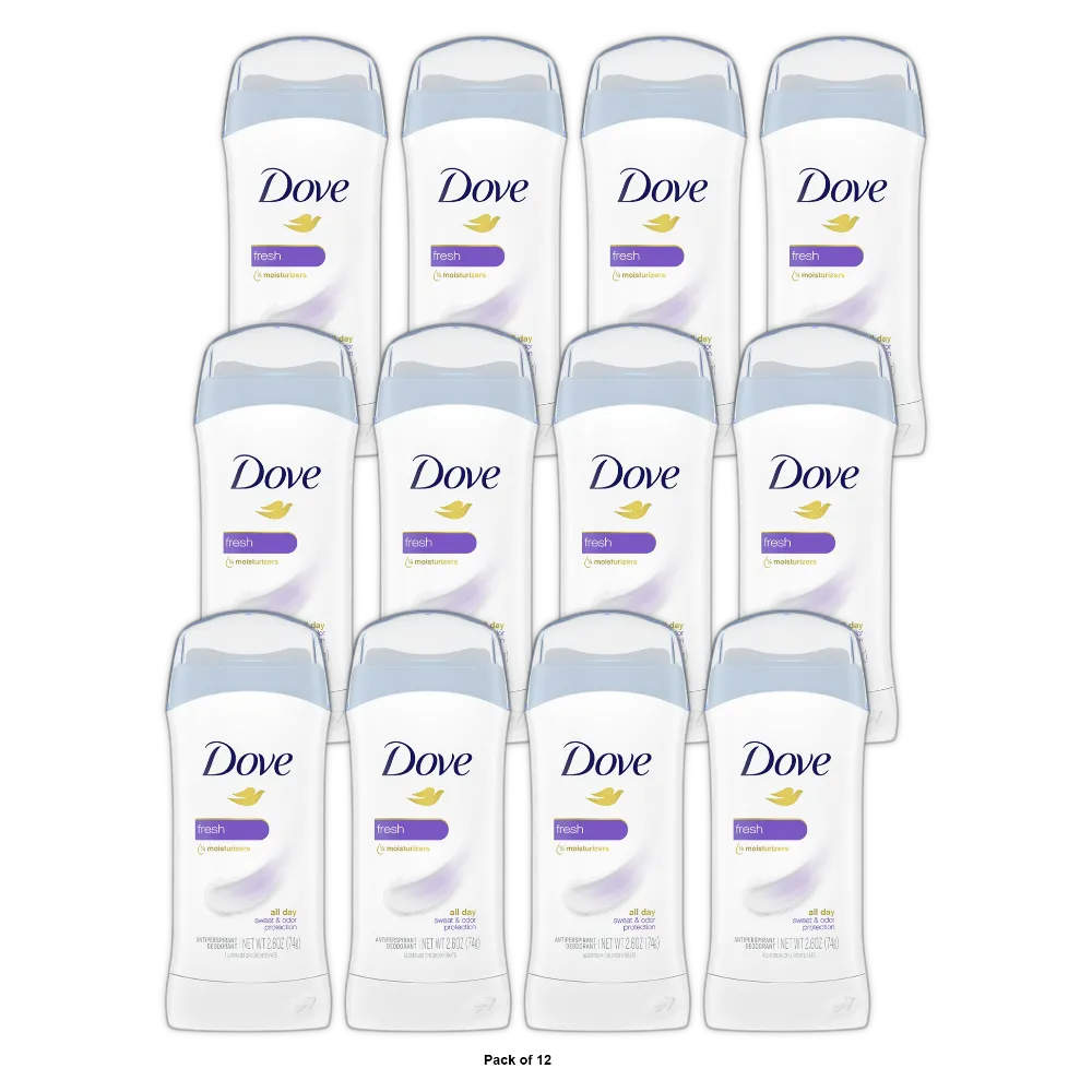 Dove Invisible Solid Anti-Perspirant Deodorant Fresh 2.6Oz (Pack of 12)