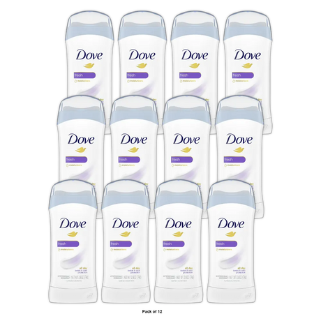 Dove Invisible Solid Anti-Perspirant Deodorant Fresh 2.6Oz (Pack of 12)