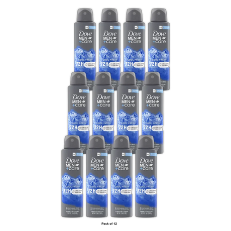 Dove Men And Care 72 Hour Antiperspirant And Deodorant Dry Spray Cool Fresh 3.8Oz (Pack of 12)