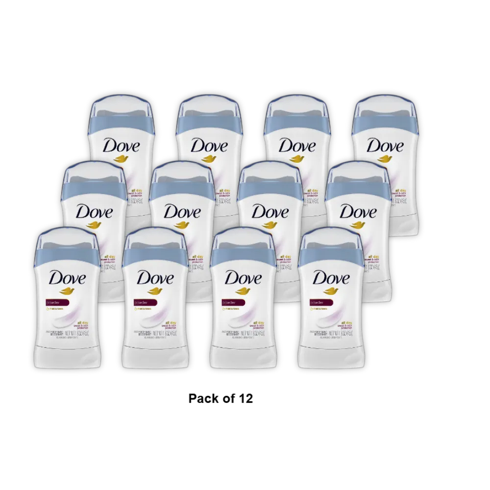Dove Invisible Solid Antiperspirant Deodorant Stick Powder 1.6Oz (Pack of 12)