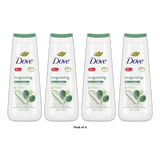 Dove Invigorating Liquid Body Wash Aloe and Eucalyptus Scent 20Oz (Pack of 4)