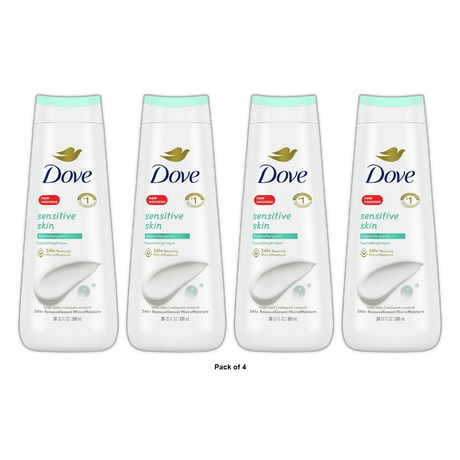 Dove Body Wash For Sensitive Skin Unscented 20Oz (Pack of 4)