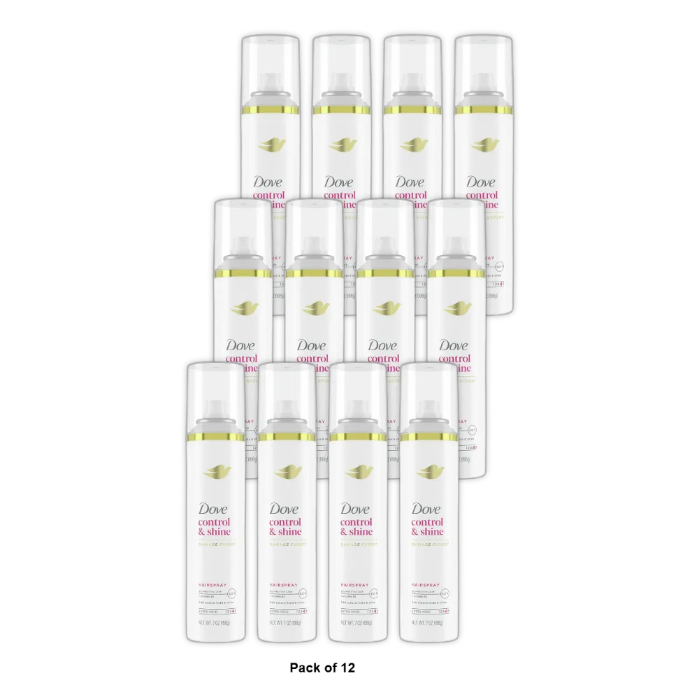 Dove Control And Shine Damage Expert Hairspray Extra Hold 7Oz (Pack of 12)
