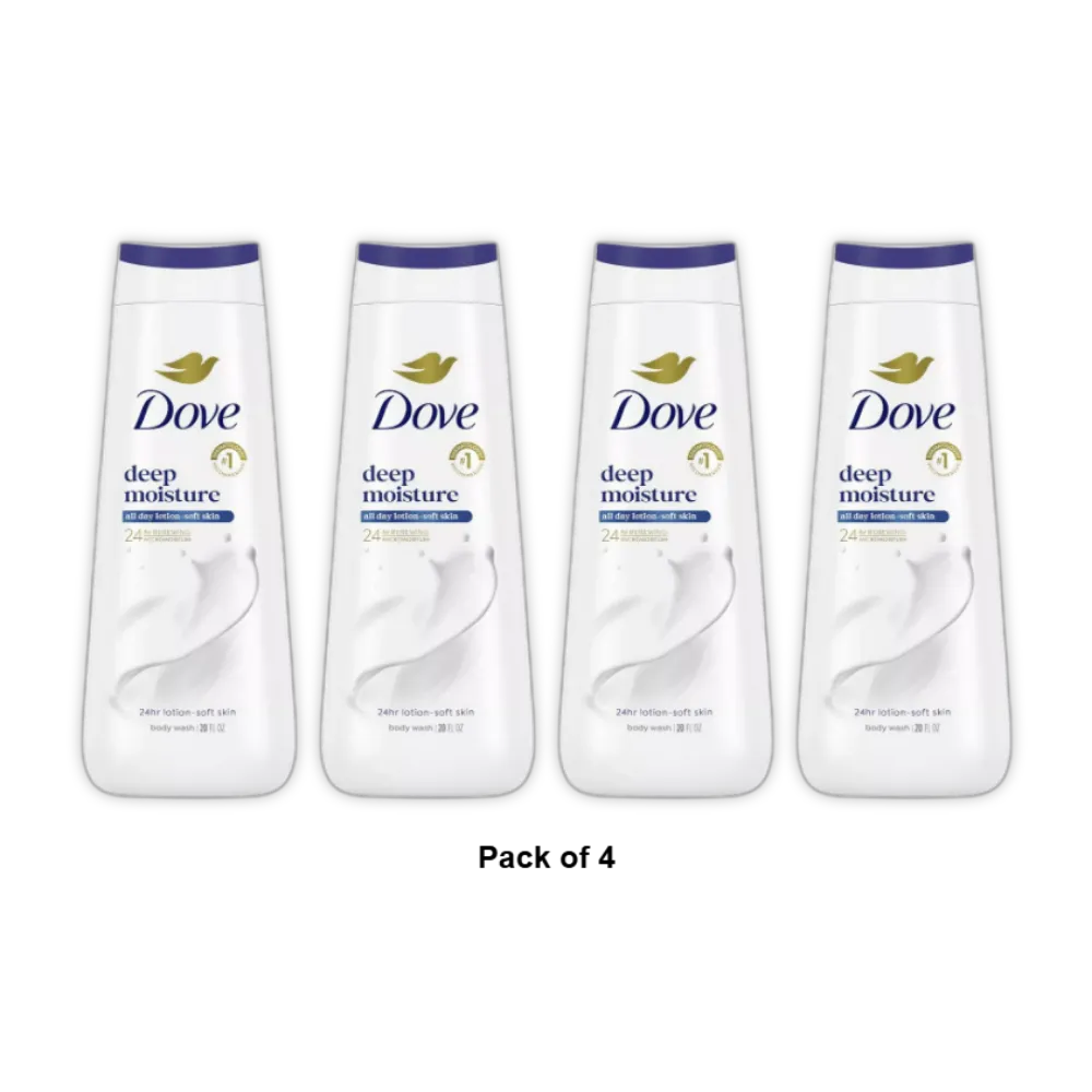 Dove Deep Moisture Liquid Body Wash Cleanser 22Oz (Pack of 4)
