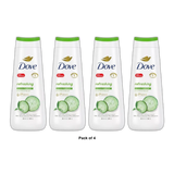 Dove Body Wash Cool Moisture Cucumber and Green Tea 20Oz (Pack of 4)