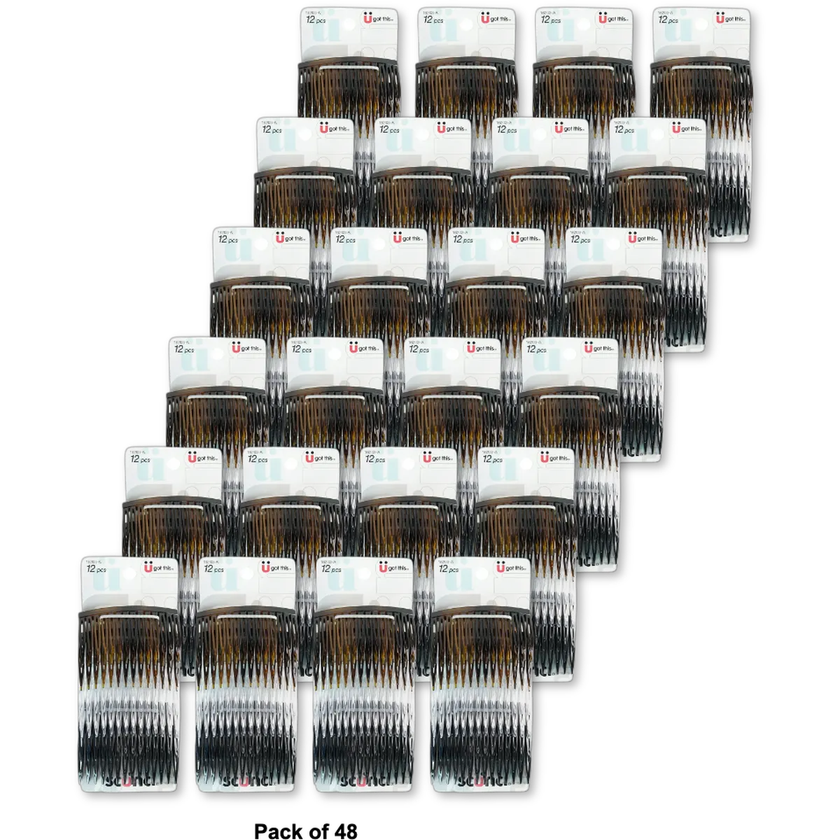 Scunci Effortless Beauty Side Hair Combs Assorted 4.64Oz (Pack of 48)