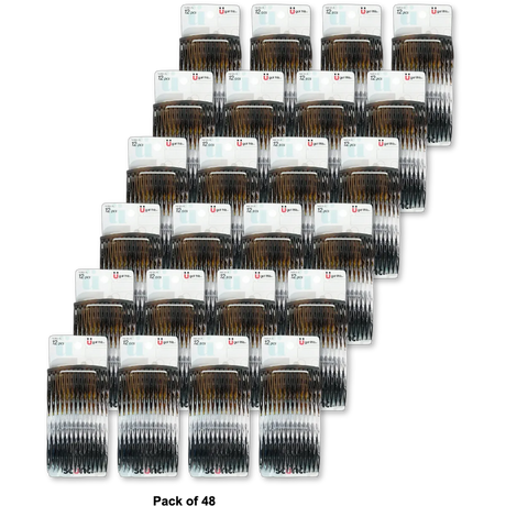 Scunci Effortless Beauty Side Hair Combs Assorted 4.64Oz (Pack of 48)