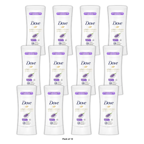 Dove Advanced Care Womens Antiperspirant Deodorant Stick Lavender Fresh 2.6Oz (Pack of 12)