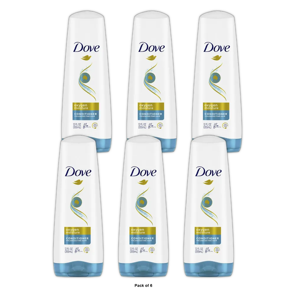 Dove Advanced Hair Series Oxygen Moisture Flat Hair Conditioner12Oz (Pack of 6)