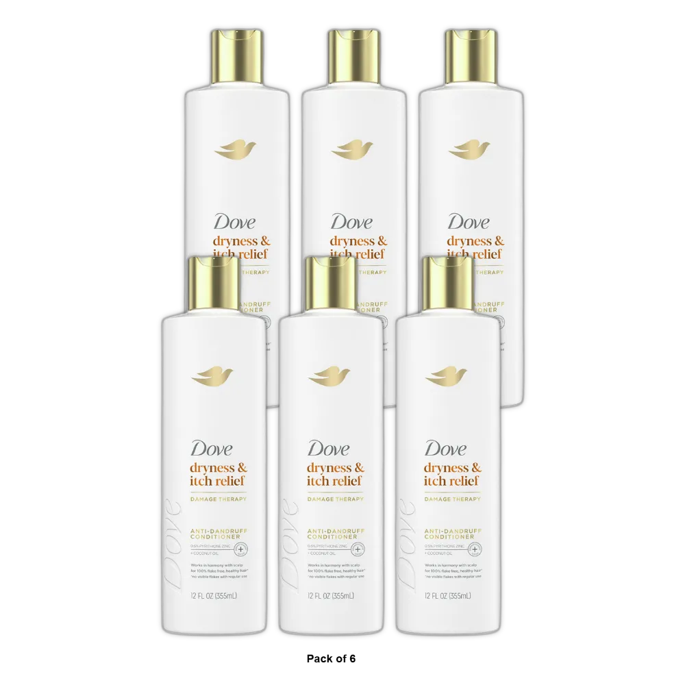 Dove Beauty Dermacare Anti Dandruff Conditioner 12Oz (Pack of 6)