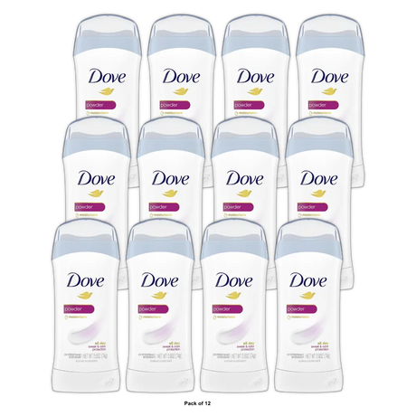 Dove Antiperspirant Deodorant Stick Powder 2.6Oz (Pack of 12)