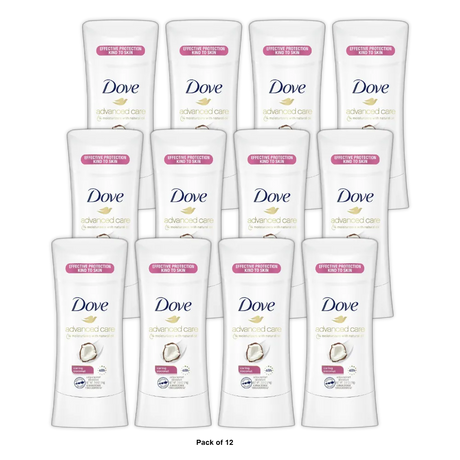 Dove Advanced Care Antiperspirant Deodorant Caring Coconut Nutrium Moisture 2.6Oz (Pack of 12)