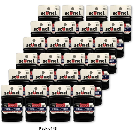 Scunci No Damage Medium-Hold Elastic Hair Bands Medium 0.92Oz (Pack of 48)