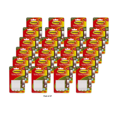 3M Command Medium Picture Hanging Strips 0.8Oz (Pack of 27)